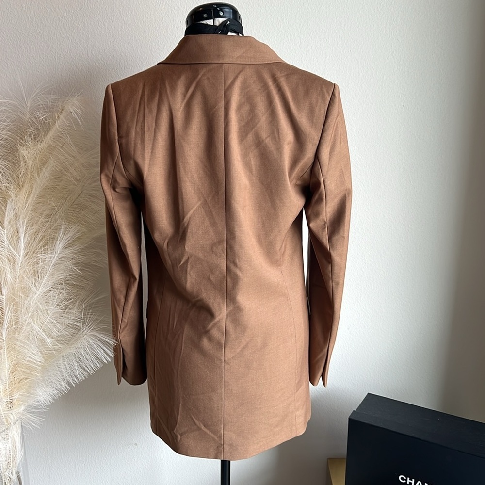Zara Brown Tan Double Breasted Oversized 90s minimalist Blazer - Picture 6 of 13